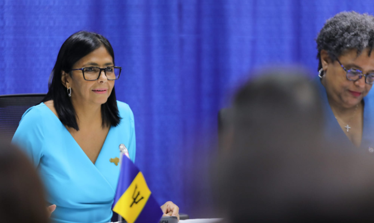 Presidenta (E) Delcy Rodríguez acuerda que Barbados se convierta en un hub para exportar alimentos al Caribe y África