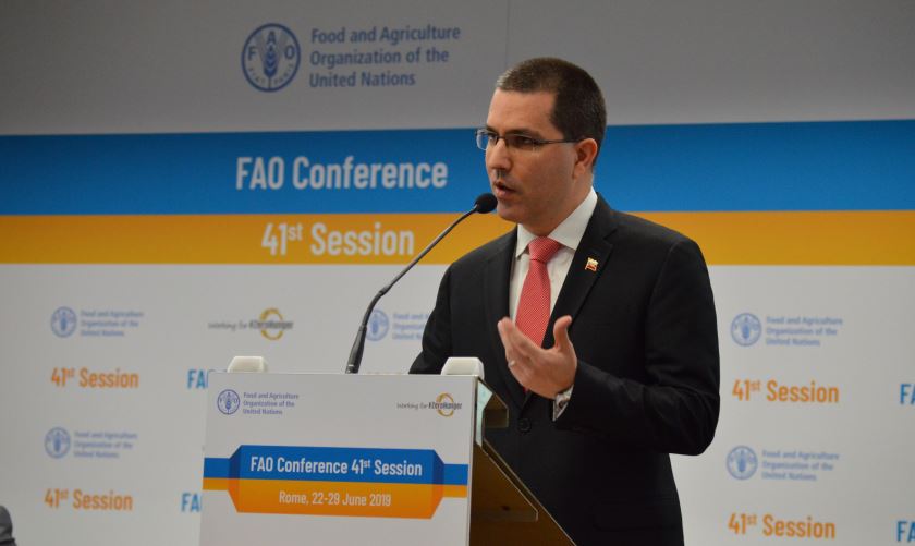 Discurso del canciller Jorge Arreaza ante el Segmento de Alto Nivel de la 41ª Conferencia de la FAO.