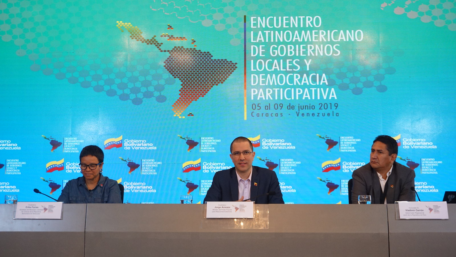 Discurso del canciller Jorge Arreaza durante la apertura del Encuentro Latinoamericano de Gobiernos Locales y Democracia Participativa.