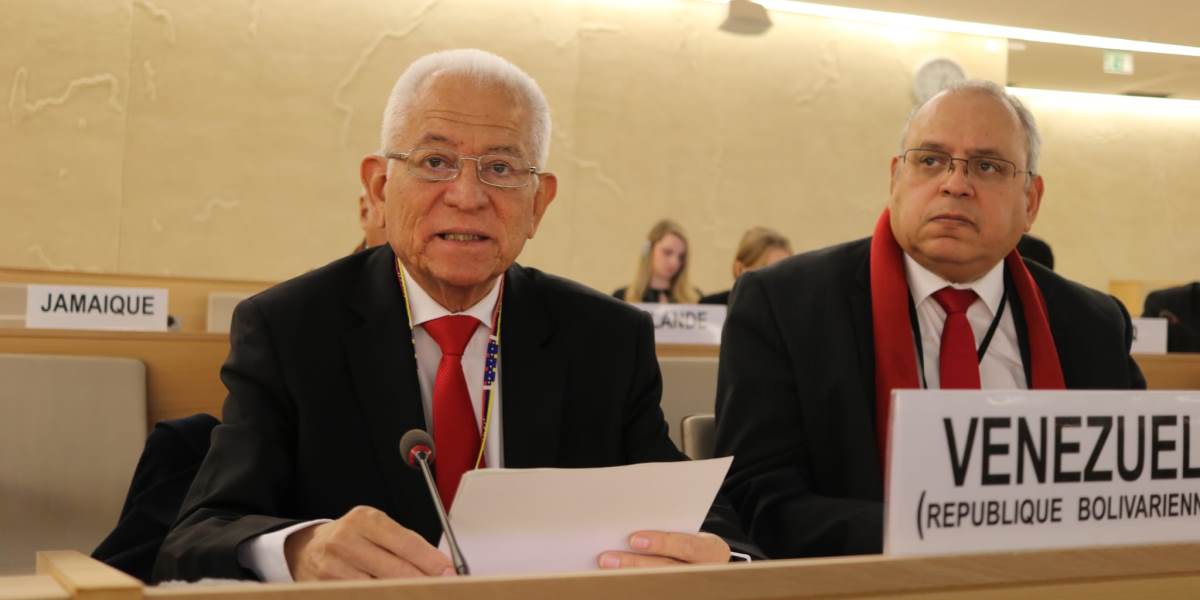 Intervención del representante permanente ante la ONU-Ginebra, Jorge Valero, en Actualización Oral de la Alta Comisionada para DDHH.