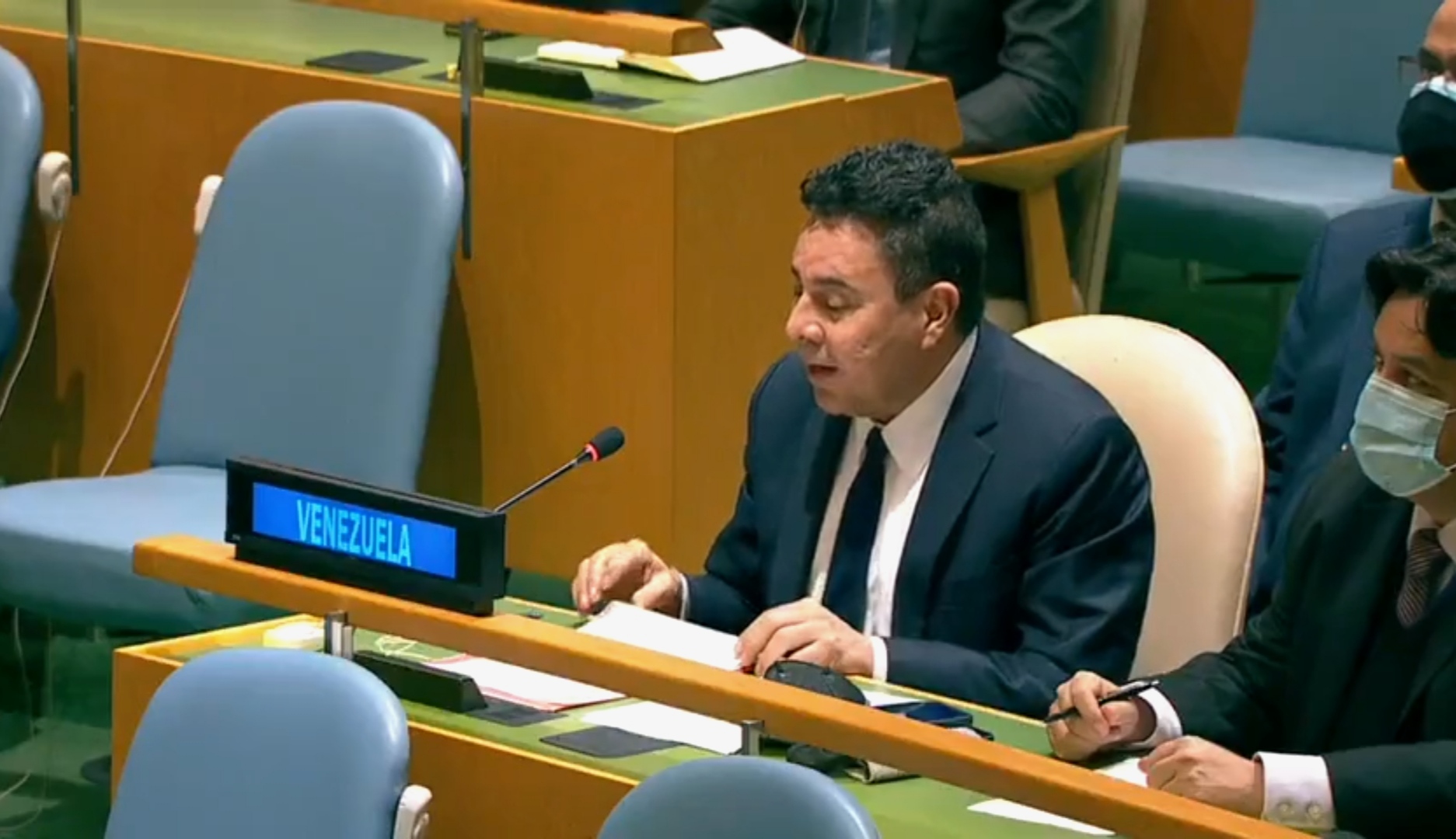 Intervención del embajador Samuel Moncada durante presentación del Informe del Comité de Verificación de Poderes ante la ONU.