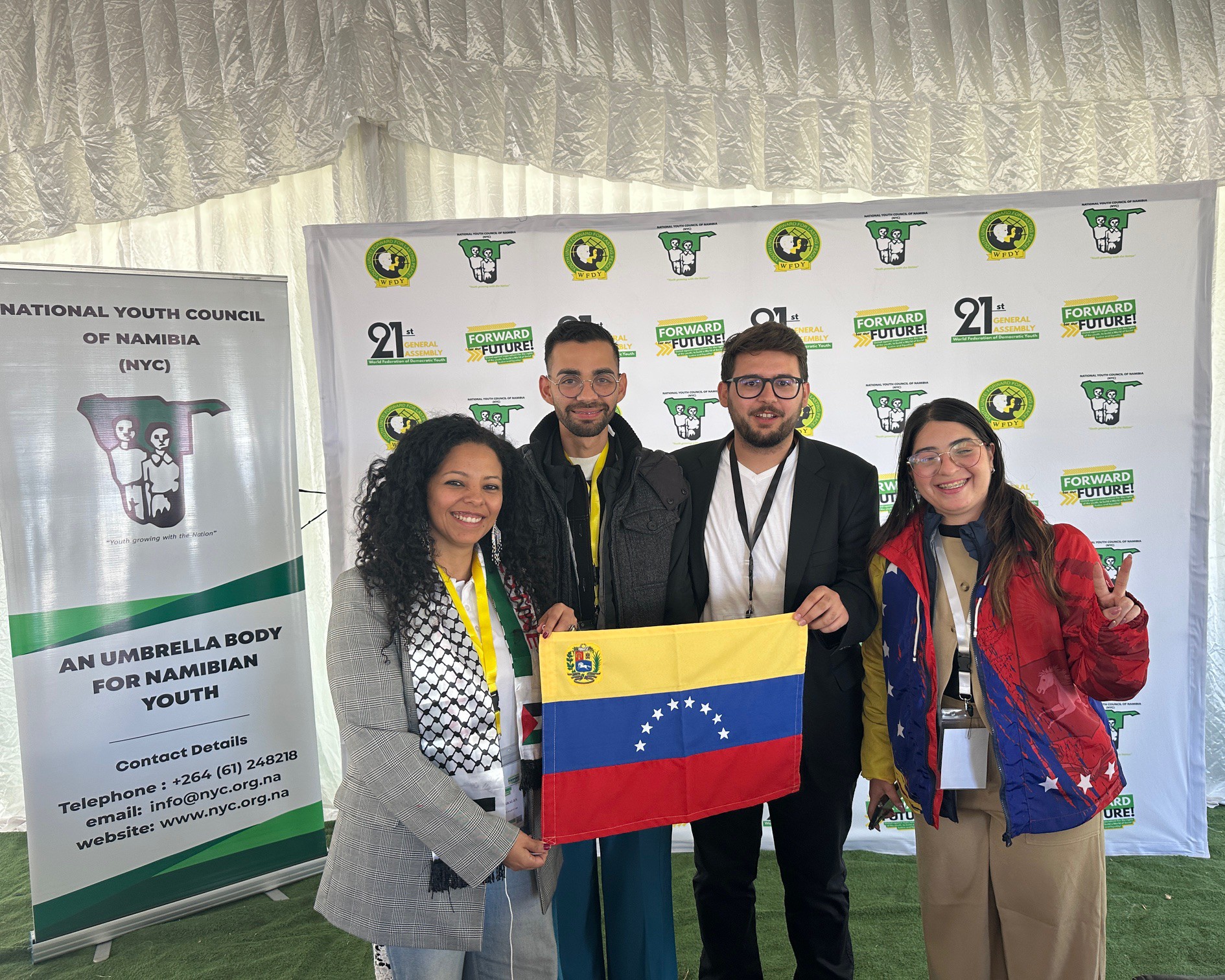 JPSUV participa en Asamblea General de la Federación Mundial de la Juventud Democrática en Namibia