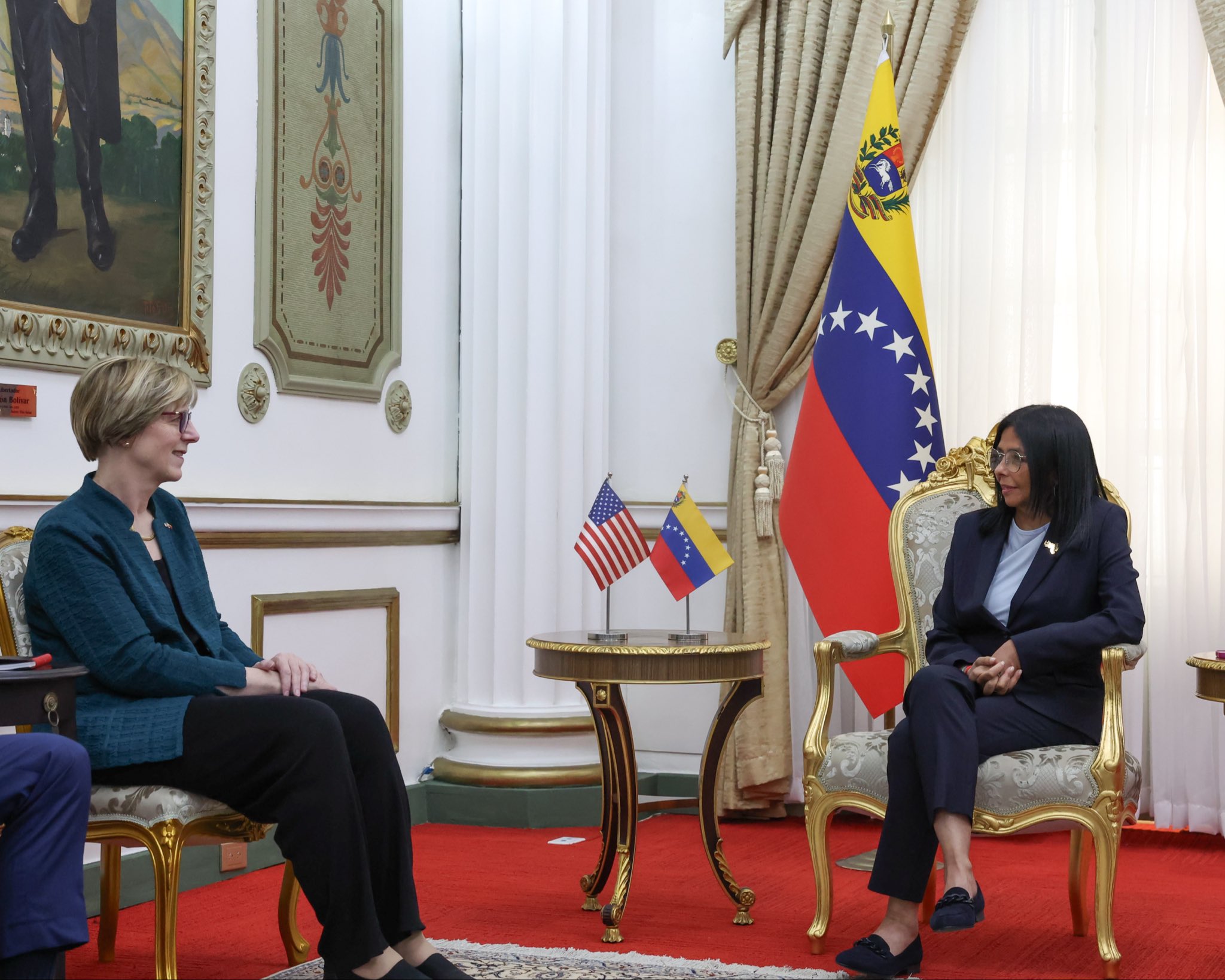 Presidenta (E) Delcy Rodríguez se reúne con Laura Dogu, Encargada de Negocios de EEUU