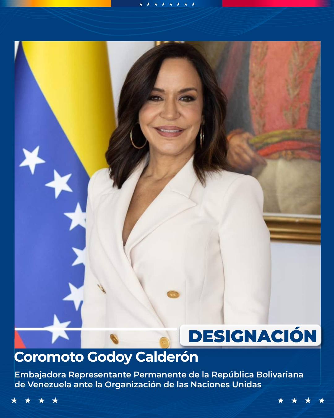 Designada Coromoto Godoy como nueva Embajadora de Venezuela ante la Organización de las Naciones Unidas (ONU)