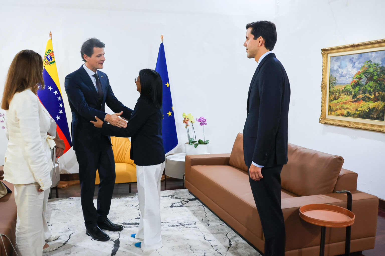 Presidenta (E) Delcy Rodríguez recibe a delegación de la UE y Servicio Europeo de Acción Exterior