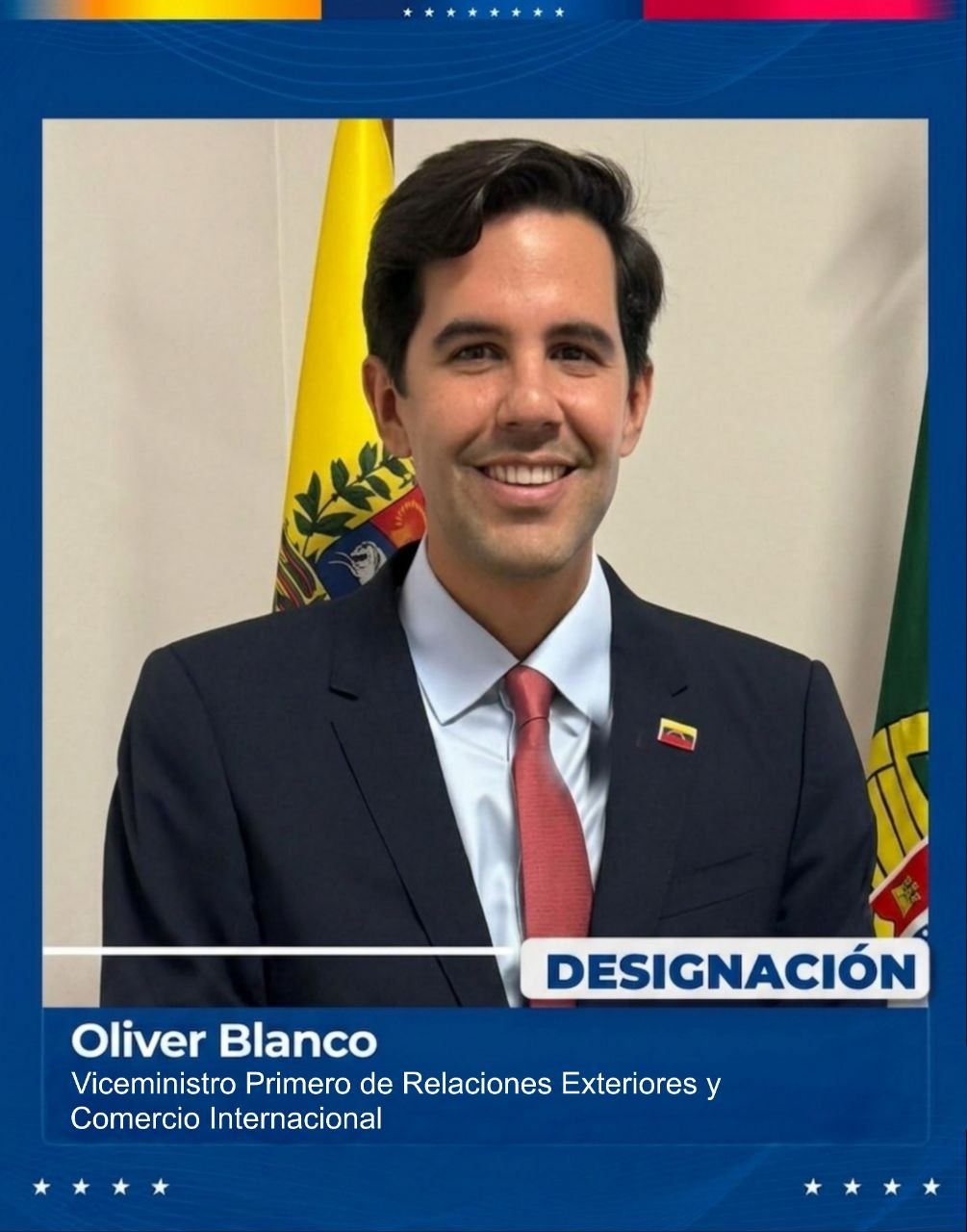 Ministro Félix Plasencia designa a Oliver Blanco como Viceministro Primero de la Cancillería