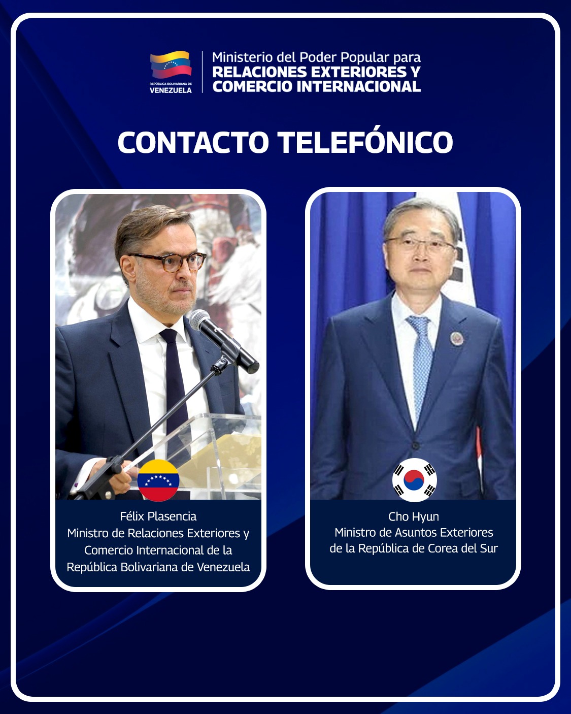 Caracas y Seúl reafirman voluntad compartida de avanzar en una agenda de beneficio mutuo