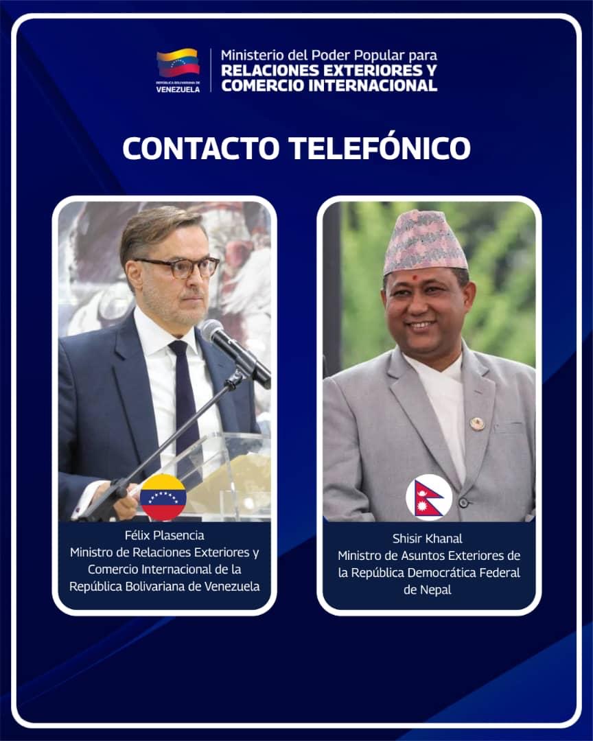 Canciller Plasencia transmitió la solidaridad de Venezuela al pueblo nepalí ante devastadoras inundaciones