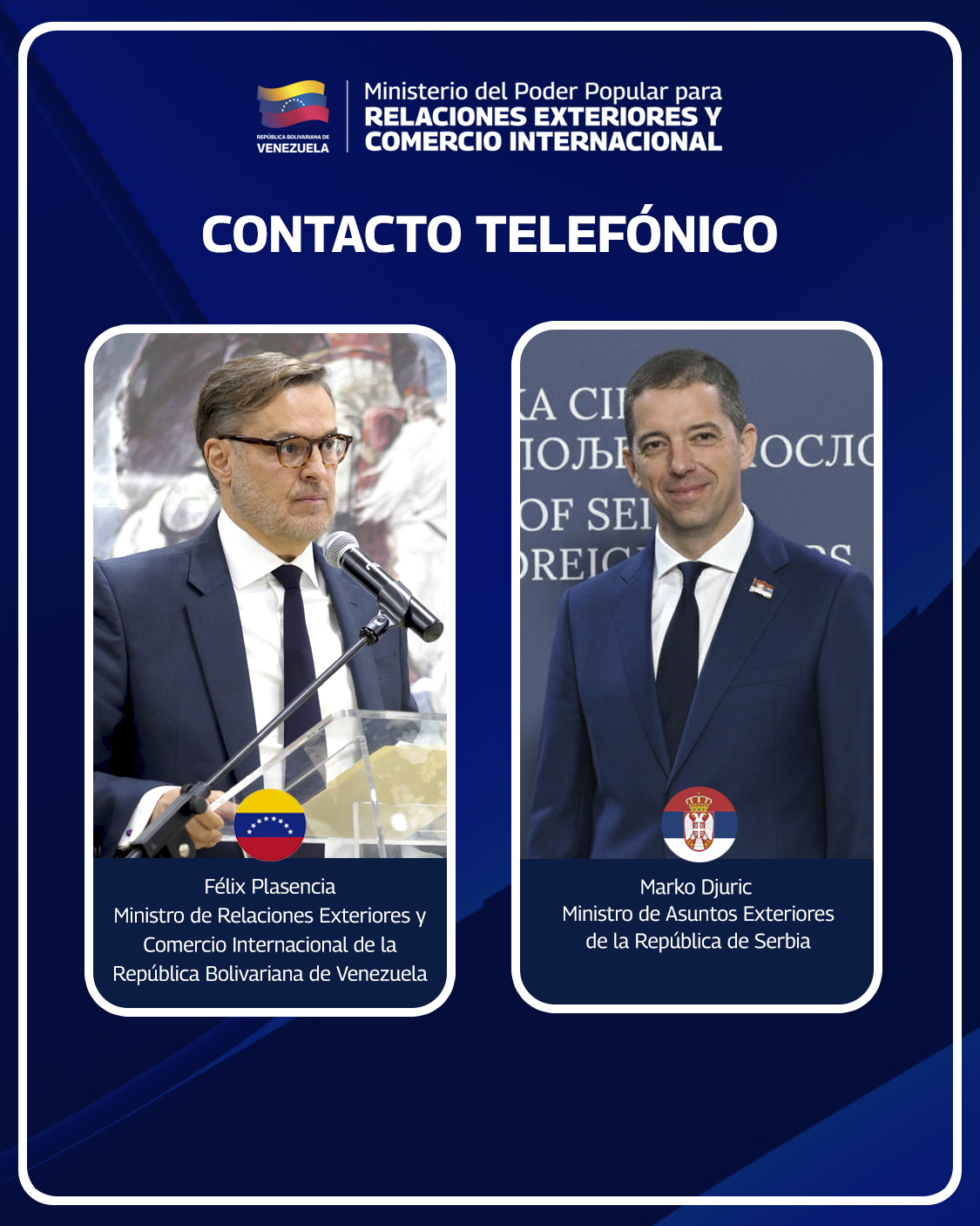 Cancilleres de Venezuela y Serbia reafirman compromiso de fortalecer amistad y cooperación binacional