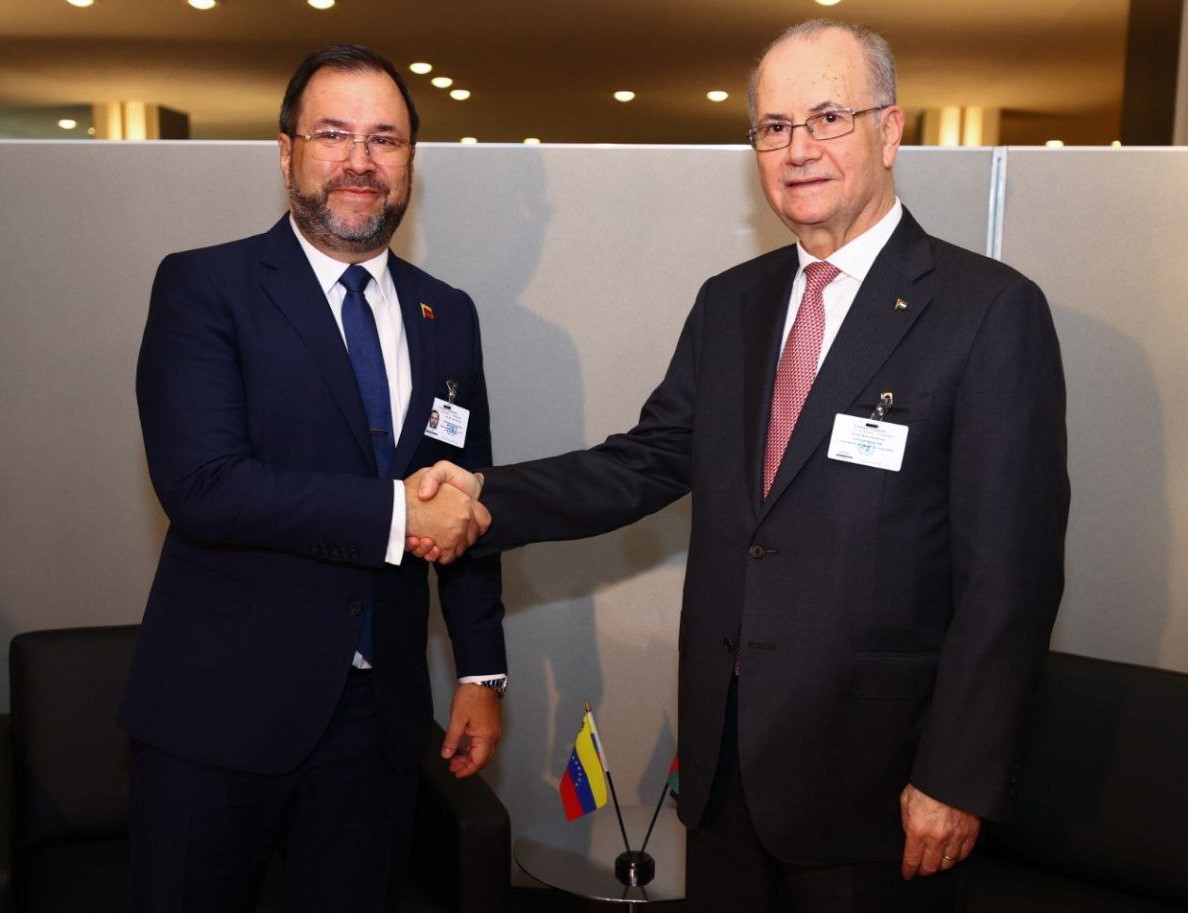 Venezuela reitera a Palestina que seguirá defendiendo su derecho a vivir en paz