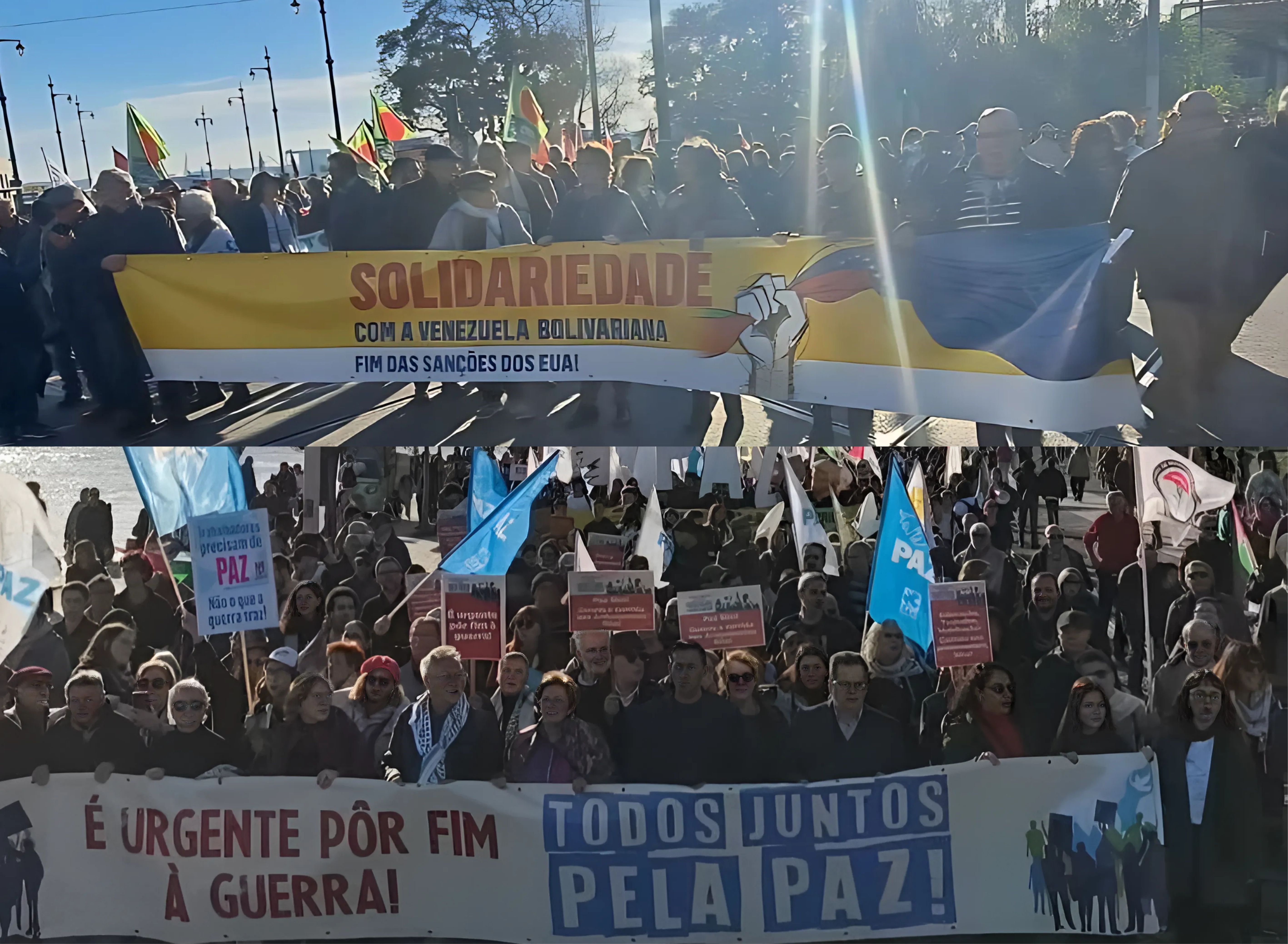 Solidaridad con Venezuela se expresa durante marcha antiimperialista en Lisboa