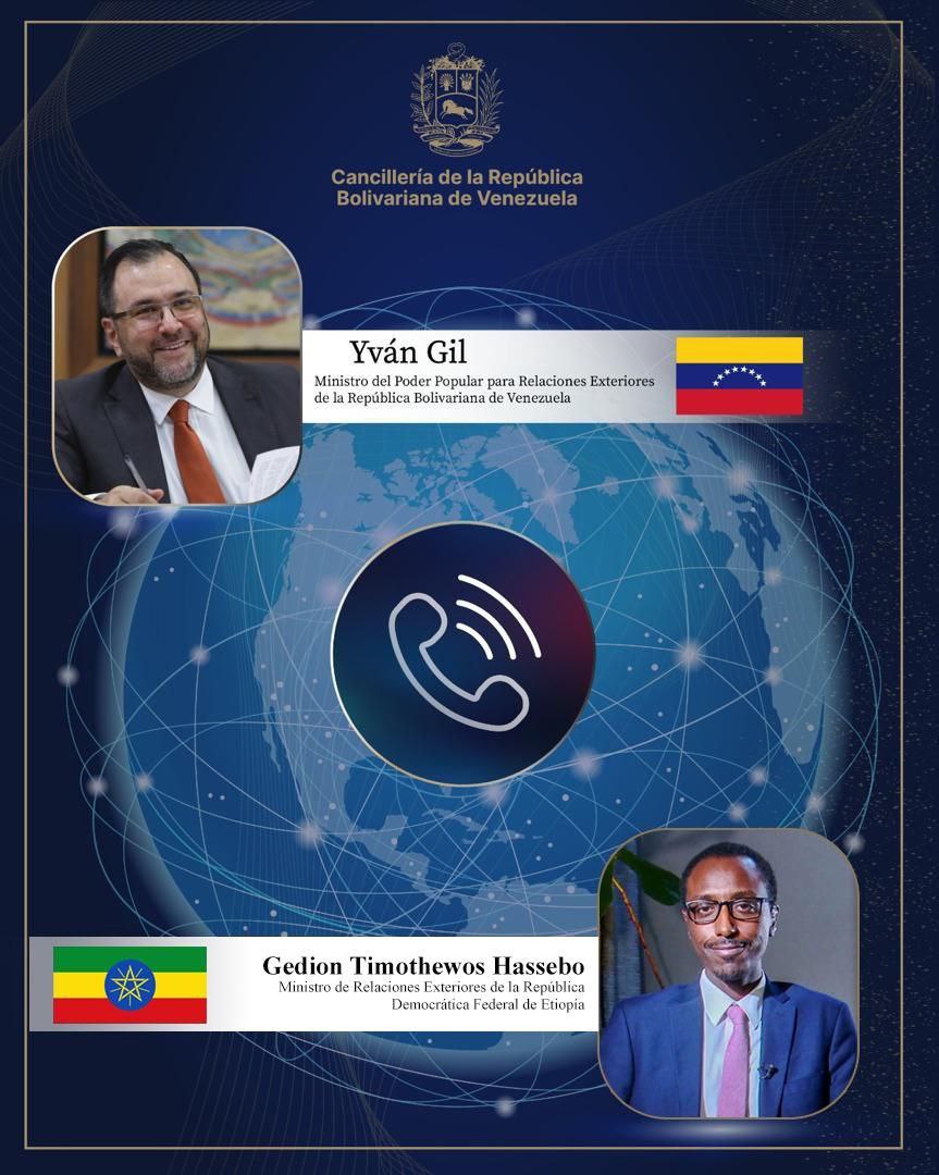 Venezuela y Etiopía revisan cooperación bilateral en contacto telefónico