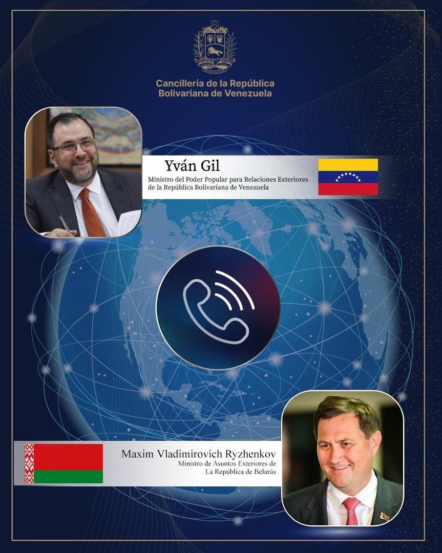 Venezuela y Belarús revisan temas bilaterales en contacto telefónico