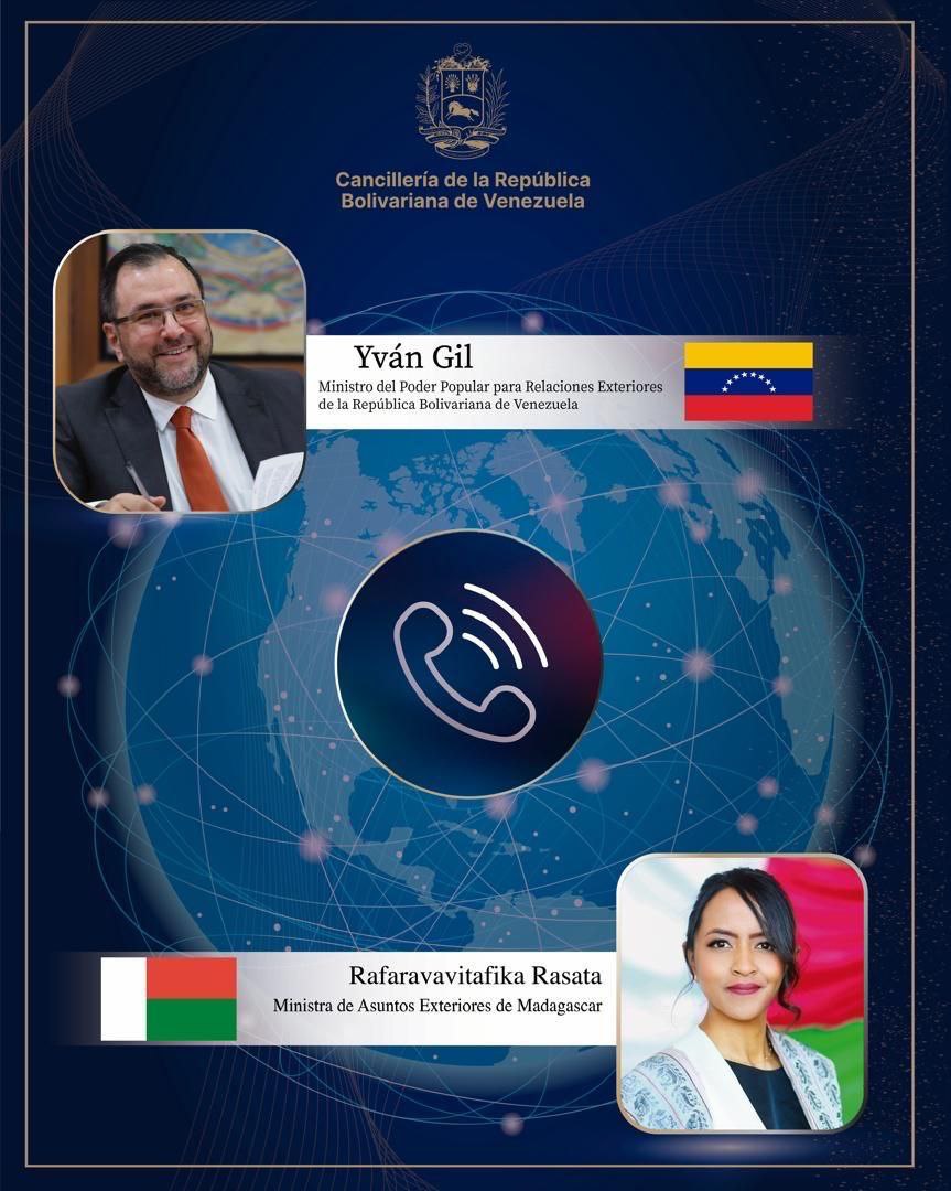 Venezuela y Madagascar ratifican sólidos lazos durante llamada telefónica