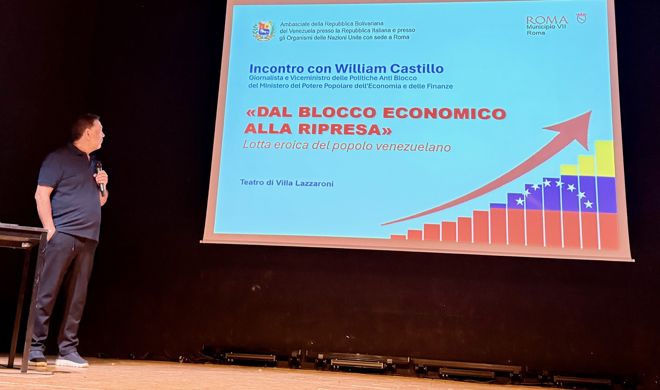 Viceministro William Castillo visibiliza en Roma la lucha heroica del pueblo venezolano