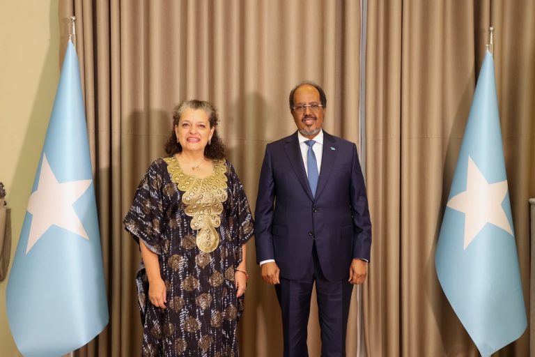 Presidente de Somalia recibe Cartas Credenciales de embajadora Moravia Peralta 