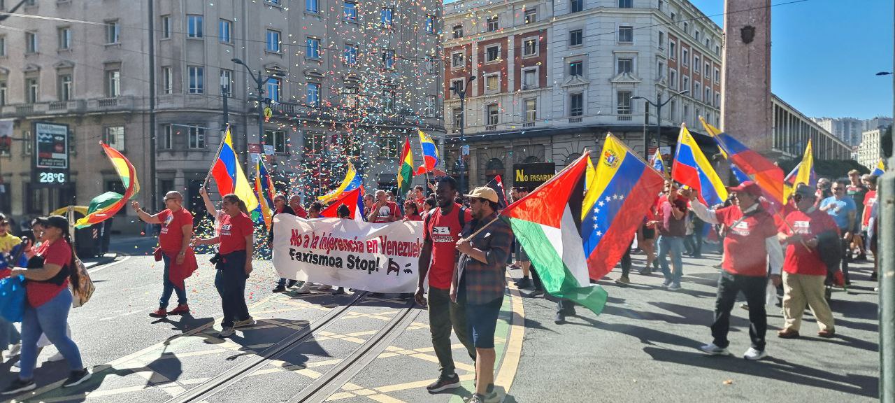 Marcha en solidaridad con Venezuela y por la resistencia de los pueblos en Bilbao