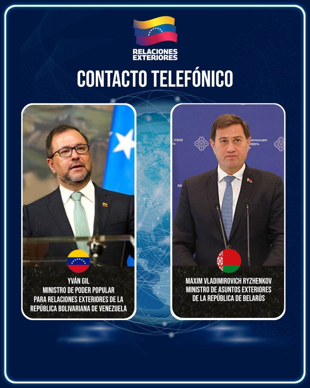 Venezuela y Belarús reafirman alianza estratégica y rechazan acciones bélicas de EEUU en el Caribe