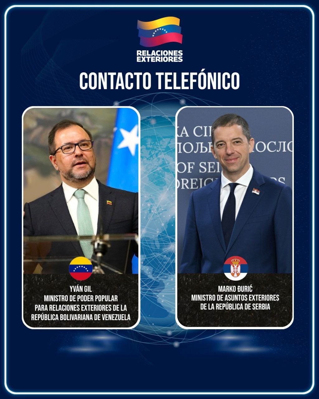 Venezuela agradeció a Serbia solidaridad en defensa de la soberanía