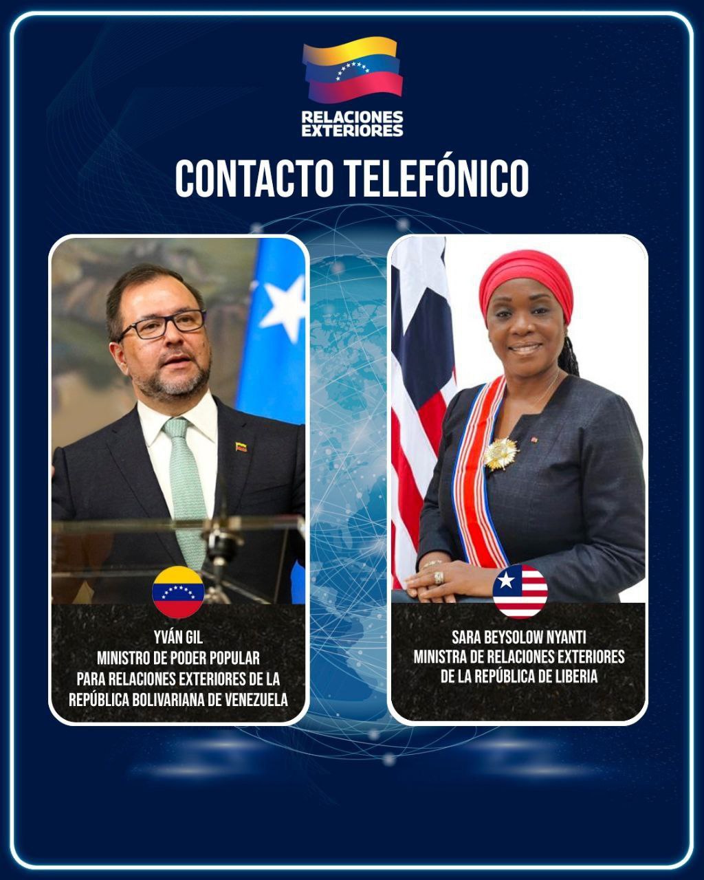 Venezuela y Liberia fortalecen vínculos bilaterales y abordan cooperación internacional