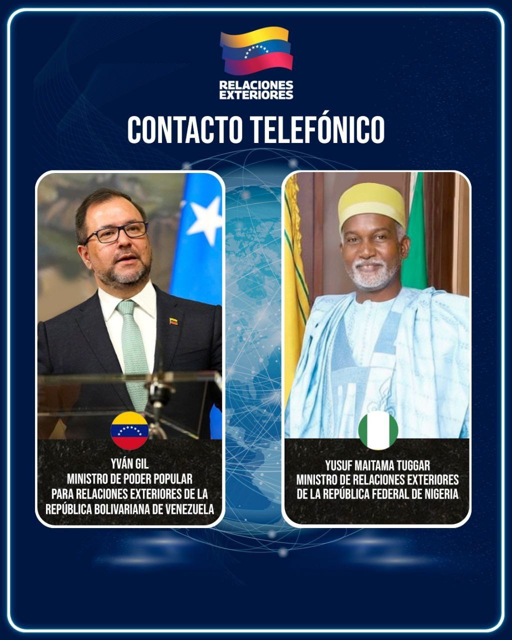 Venezuela valora apoyo de Nigeria en defensa de la paz y la soberanía