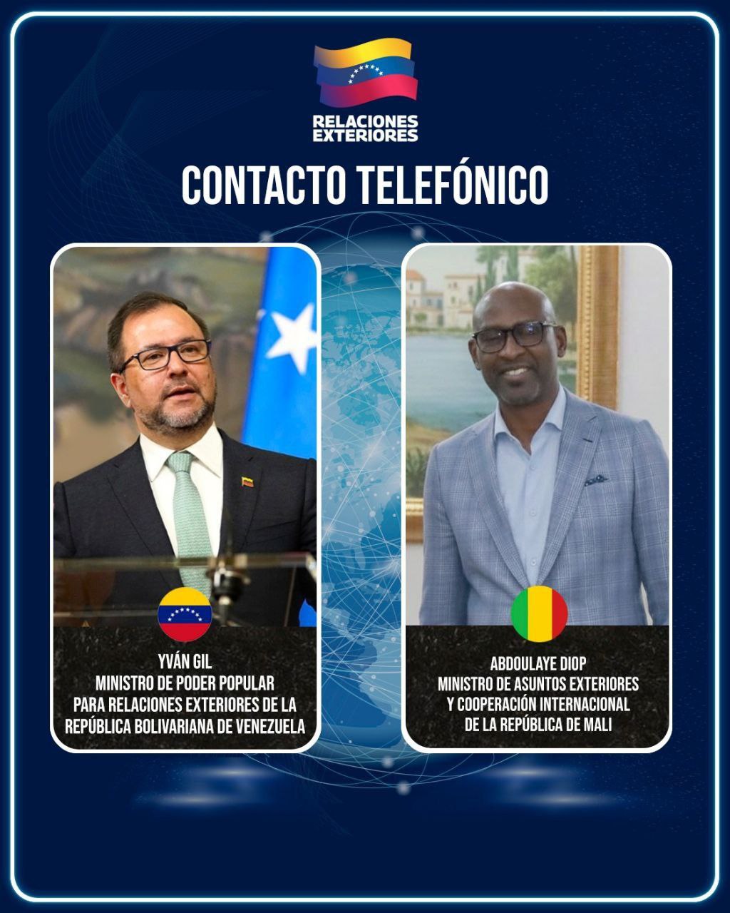 Venezuela recibe plena solidaridad de Mali frente a agresiones imperiales