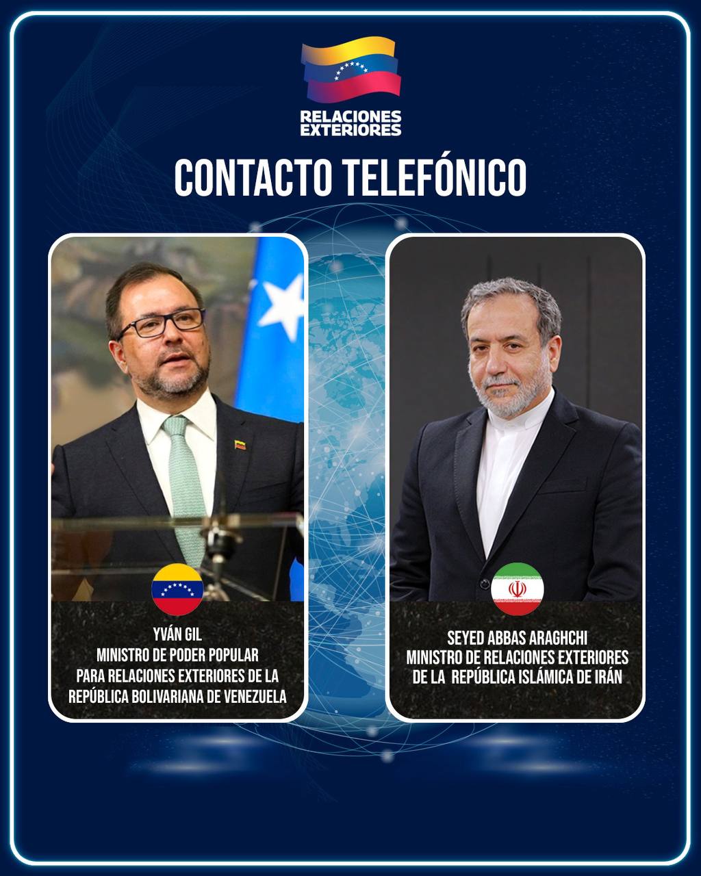 Venezuela recibe firme apoyo de Irán frente a las agresiones de EEUU