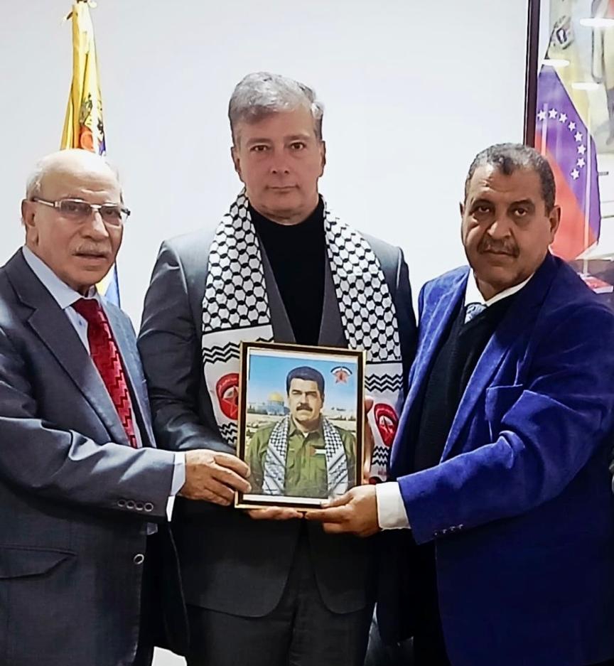 Dirigencia del Frente Democrático para la Liberación de Palestina visita Embajada de Venezuela en Beirut