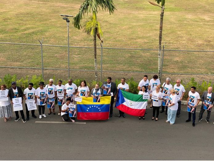 Concentración en Guinea Ecuatorial exige liberación de pareja presidencial de Venezuela