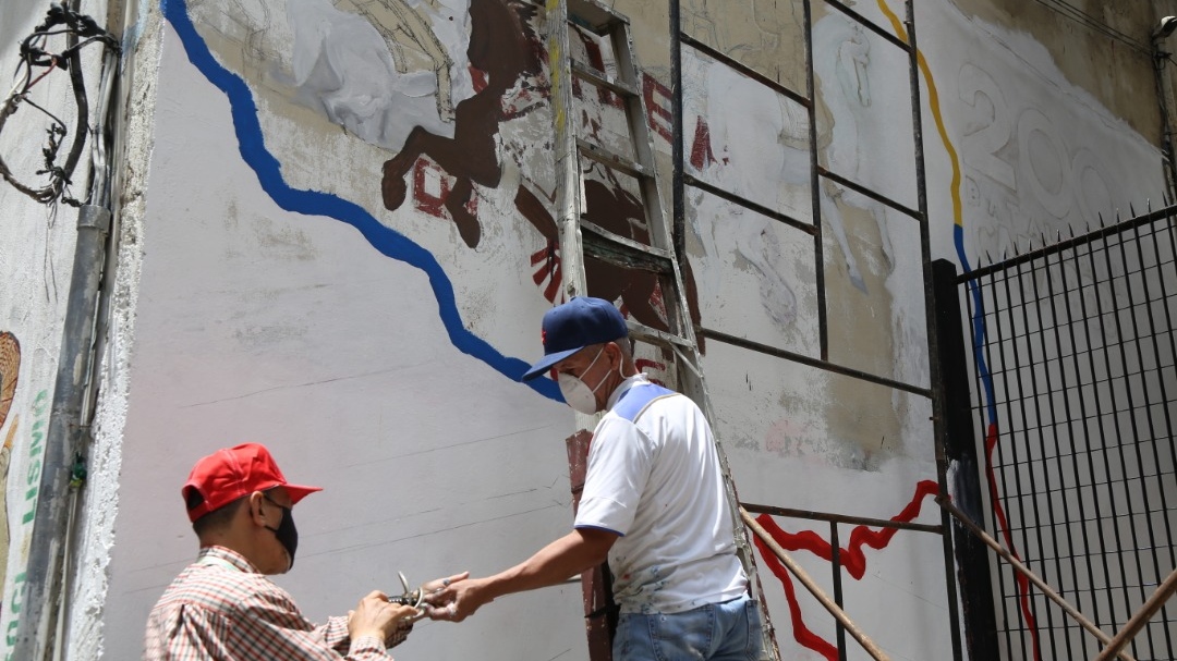 Cancillería apoya realización de mural alusivo a la Batalla de Carabobo en la parroquia Catedral