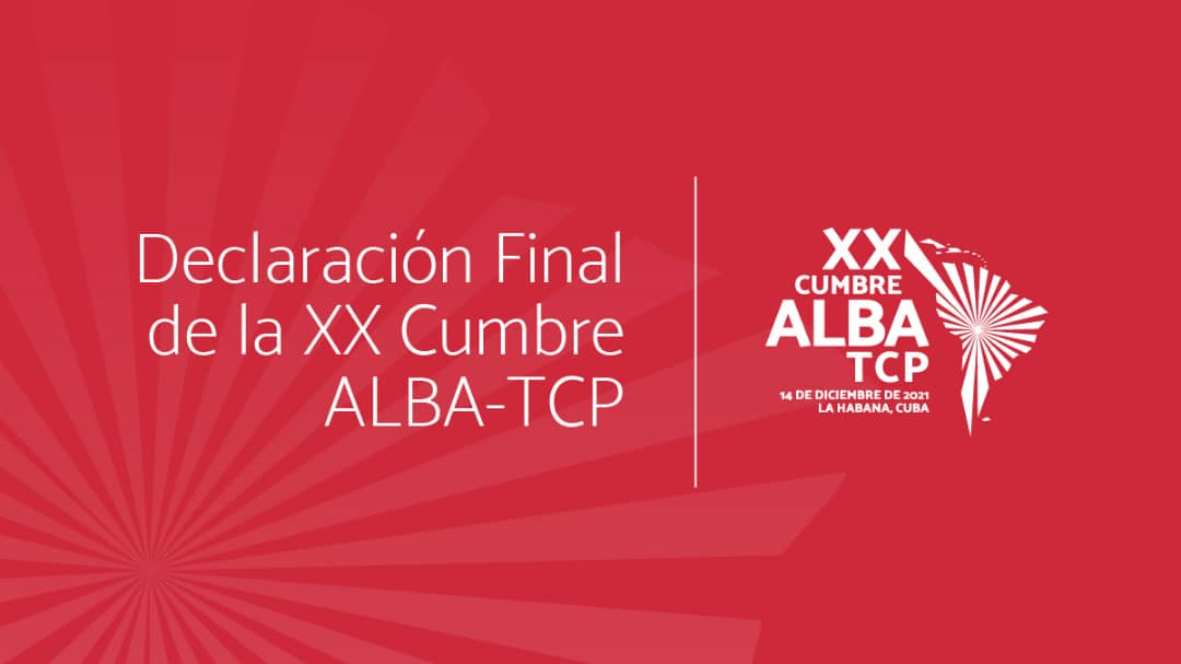 Declaración de la XX Cumbre del ALBA-TCP en conmemoración de su XVII aniversario