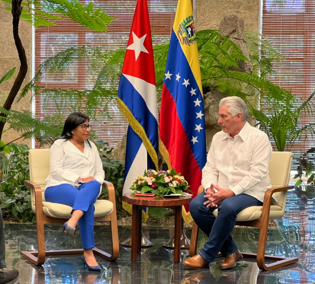 Presidente Díaz-Canel recibe a la Vicepresidenta Ejecutiva de la República Bolivariana de Venezuela