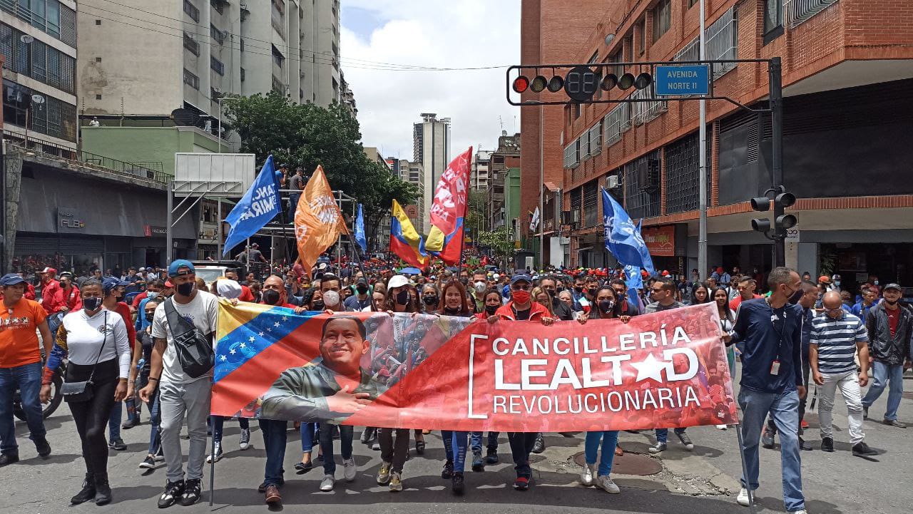 Trabajadores de la Cancillería marchan en defensa de las reivindicaciones laborales del Gobierno Bolivariano