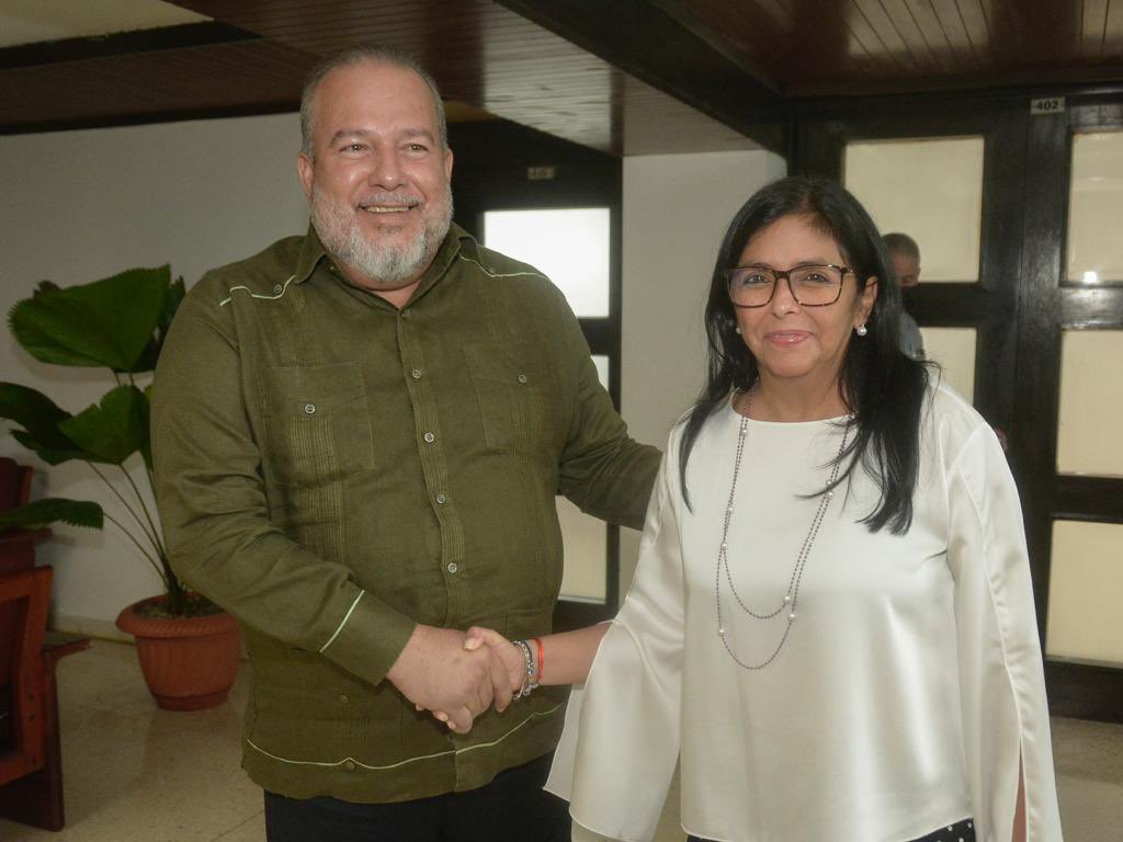 Vicepresidenta Delcy Rodríguez se reúne con el Primer Ministro de Cuba
