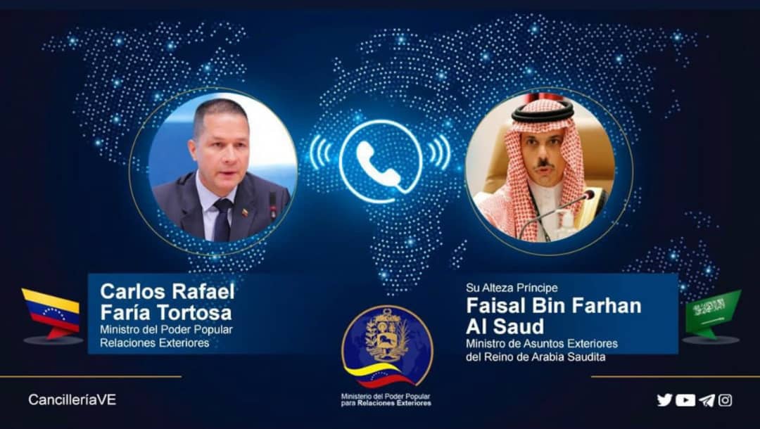 Cancilleres de Venezuela y Arabia Saudita repasan cooperación bilateral durante conversación telefónica