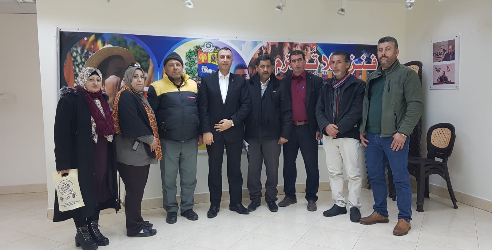 Embajador de Venezuela en Palestina se reúne con miembros de la Coalición Sindical de Trabajadores