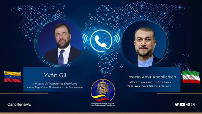 Canciller Yván Gil sostuvo conversación telefónica con su homólogo de Irán