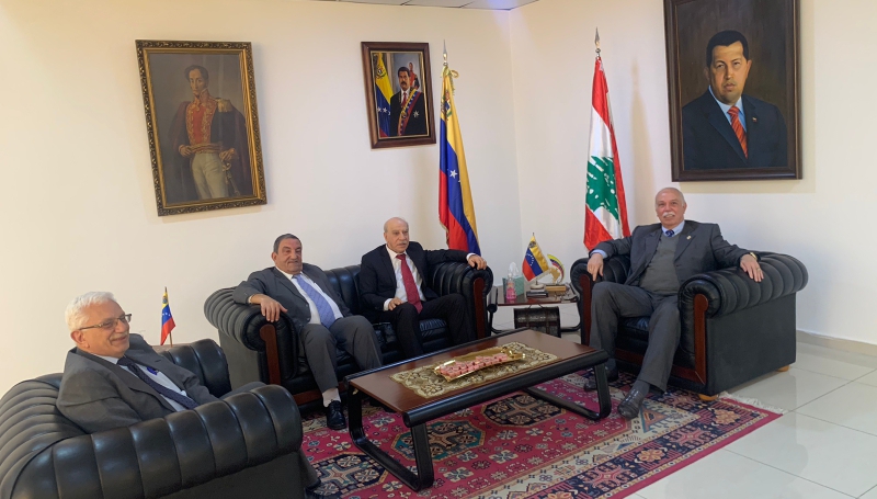 Delegación del Frente Democrático para la Liberación Palestina visita Embajada venezolana en Líbano