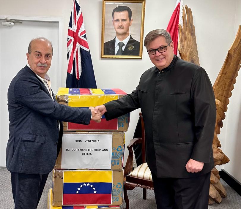 Embajadas de Venezuela en Singapur y Australia entregan ayuda humanitaria para afectados por terremoto en Siria