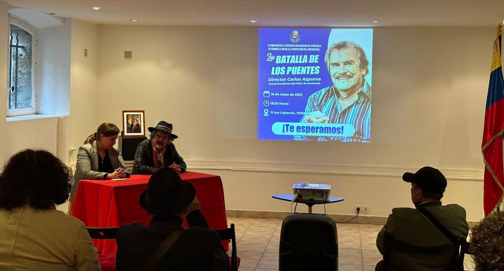 Embajada de Venezuela en Francia organiza conversatorio con Carlos Azpúrua y proyecta su documental “La Batalla de los Puentes»