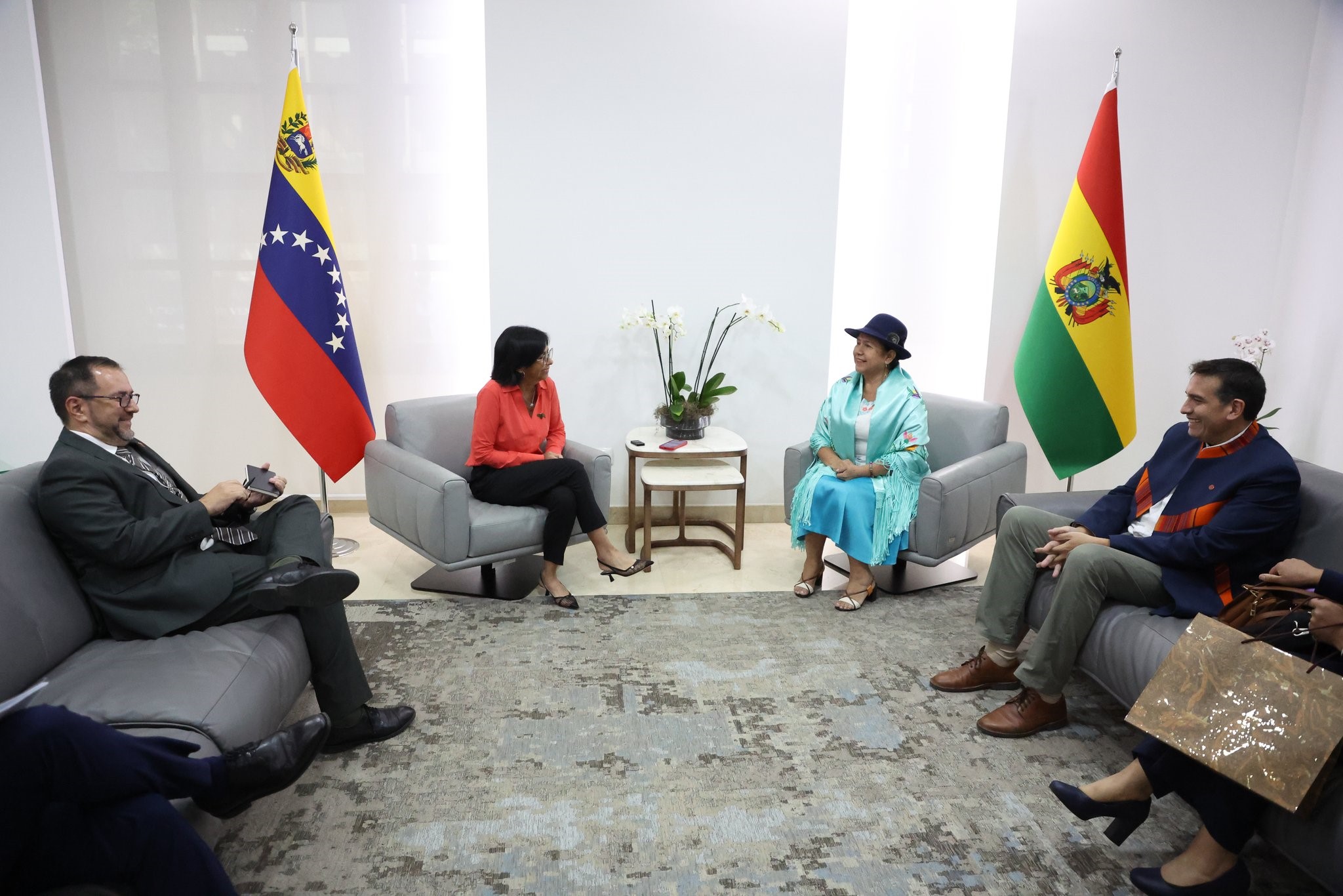 Vicepresidenta Delcy Rodríguez se reúne con Canciller de Bolivia para fortalecer lazos de hermandad y cooperación